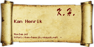Kan Henrik névjegykártya